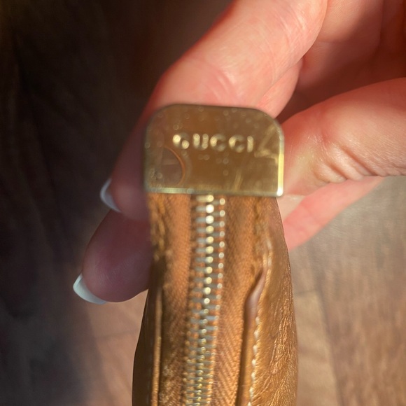 56. Gucci Gold Metallic Key Pouch sima coin case interlocking GG Made in Italy - Picture 4 of 10